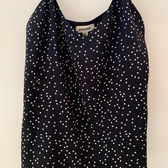 L’AGENCE: Black/White Polka Dot Cami, Sz: XS - Picture 5 of 5